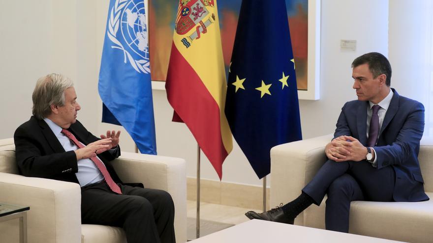Sánchez recibe en Moncloa al secretario general de la ONU