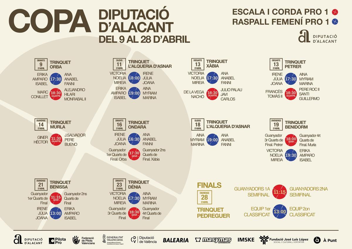 Calendari Copa Diputació d'Alacant.