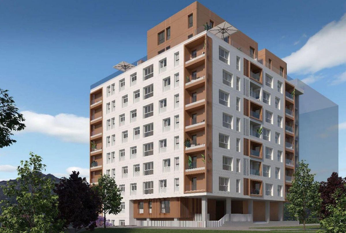 Infografía del exterior del edificio que la promotora Habitat construirá en la calle Baixada a San Roque.