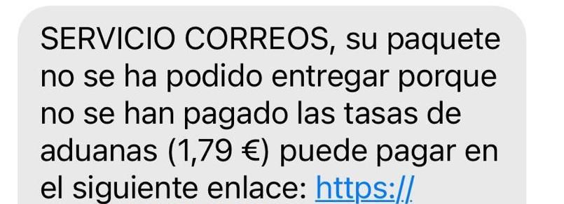 Si recibes este sms de “Correos” no lo abras, es una estafa