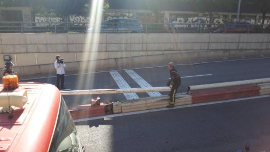 Accidente en el tunel de Ronda Norte, en Murcia