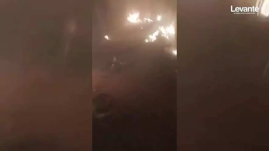 El incendio junto al río Vaca alcanza un recinto de caballos en Xeraco