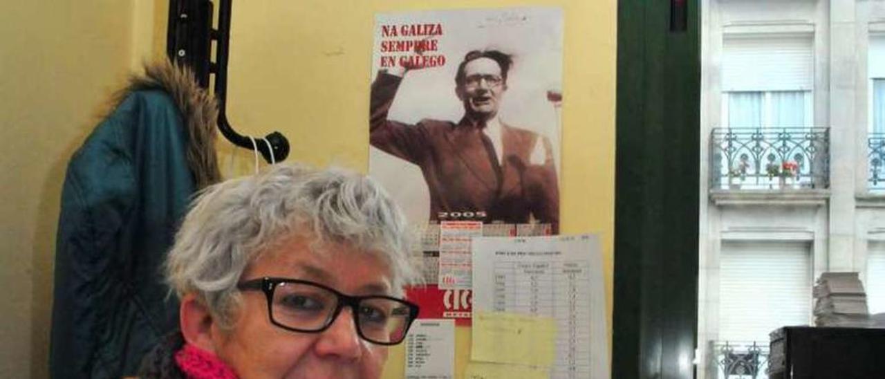 Rosa Abuín, ayer en la sede de la CIG. // Iñaki Abella