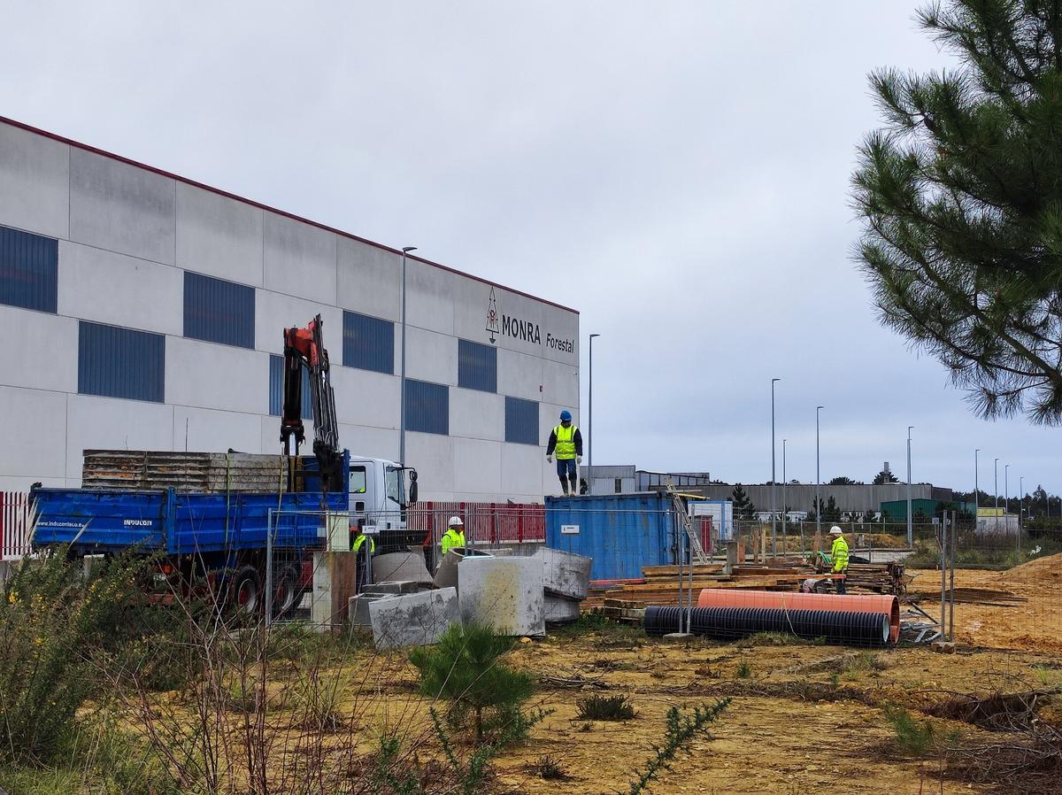 Obras de construcción de la nueva nave de La Canela.