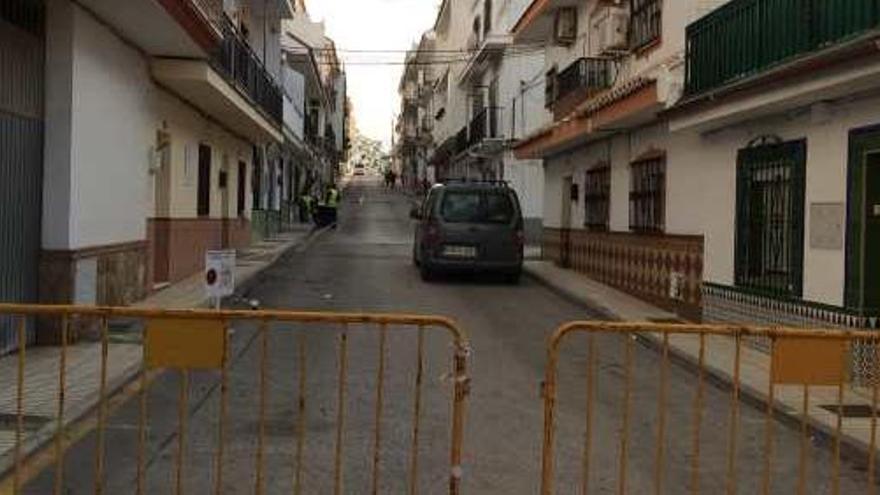 Una calle, preparada para el inicio de los trabajos.