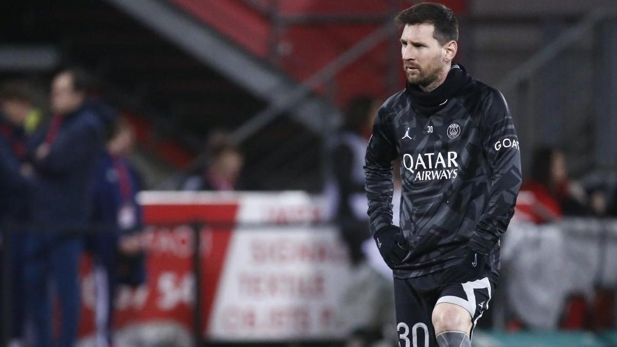 Messi, antes de un partido con el PSG.