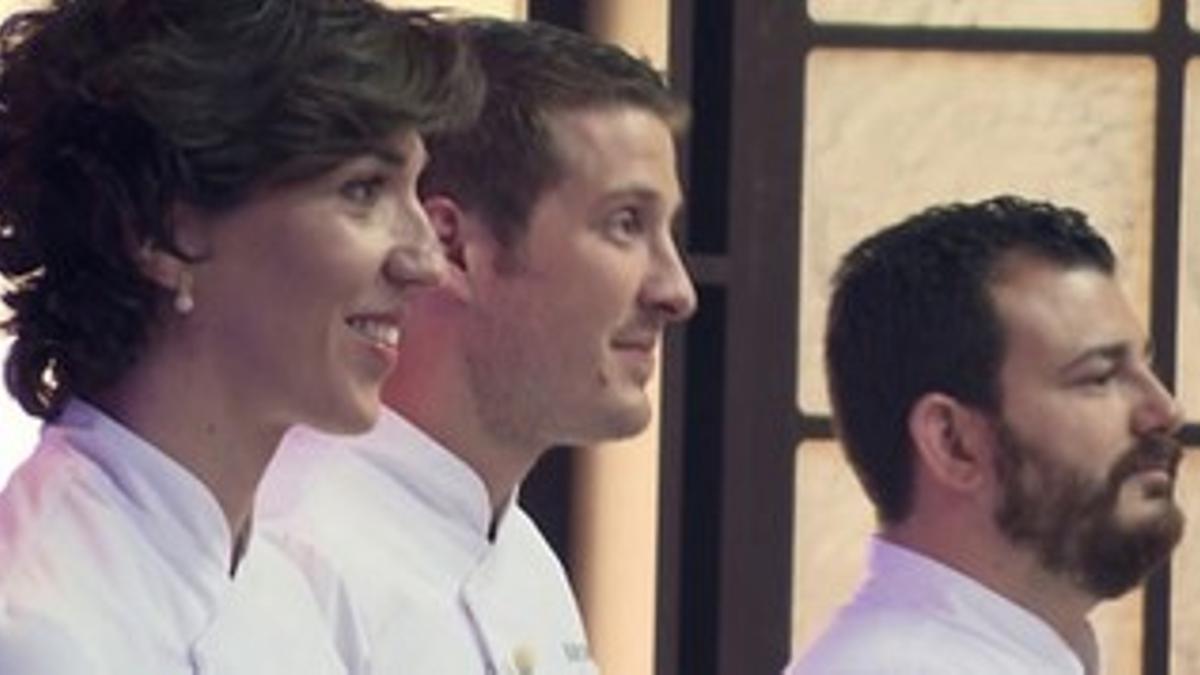 Maripaz, Marcel y Alejandro, concursantes de 'Top chef'