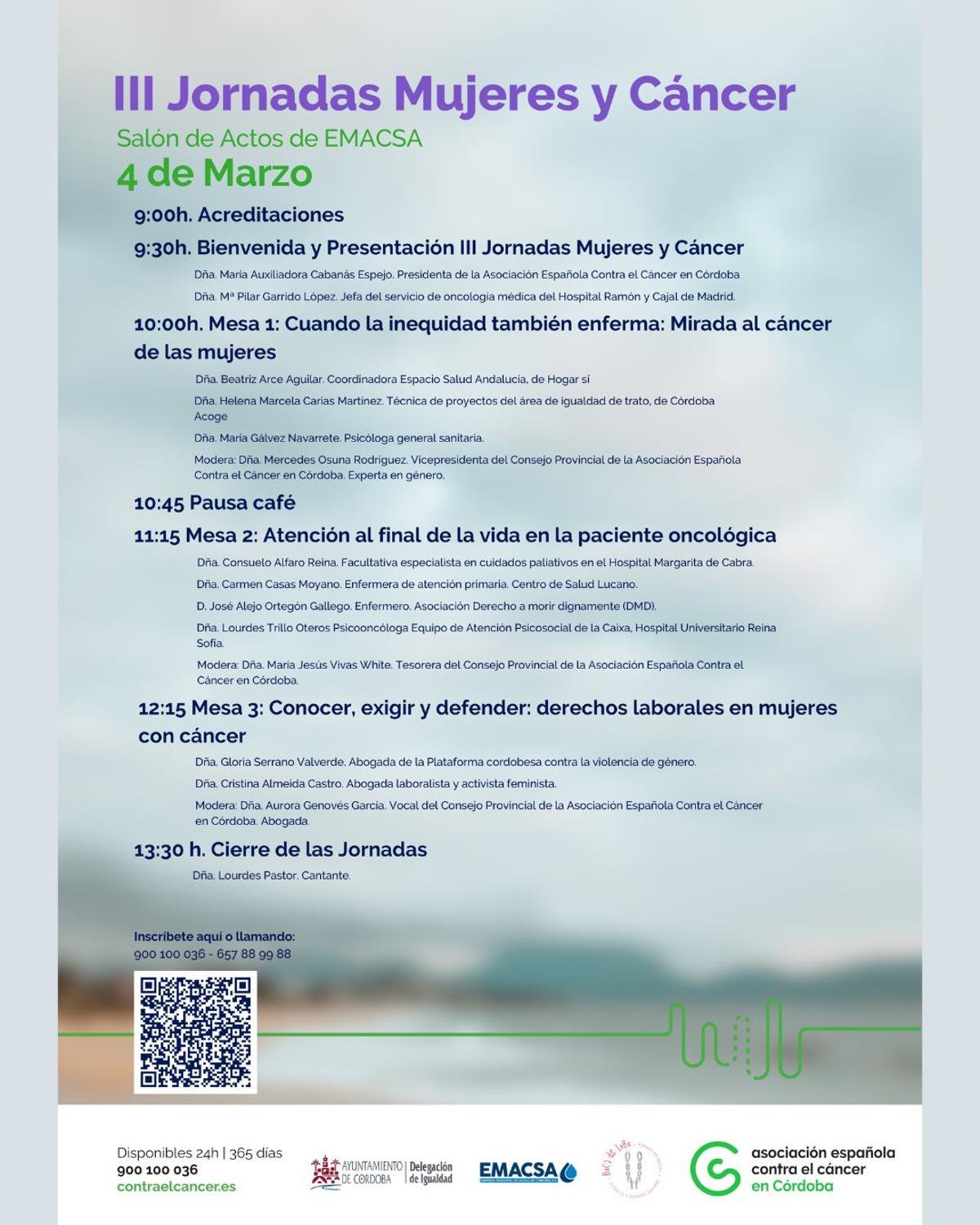 Contenidos y participantes en las jornadas de la AECC del 4 de marzo.