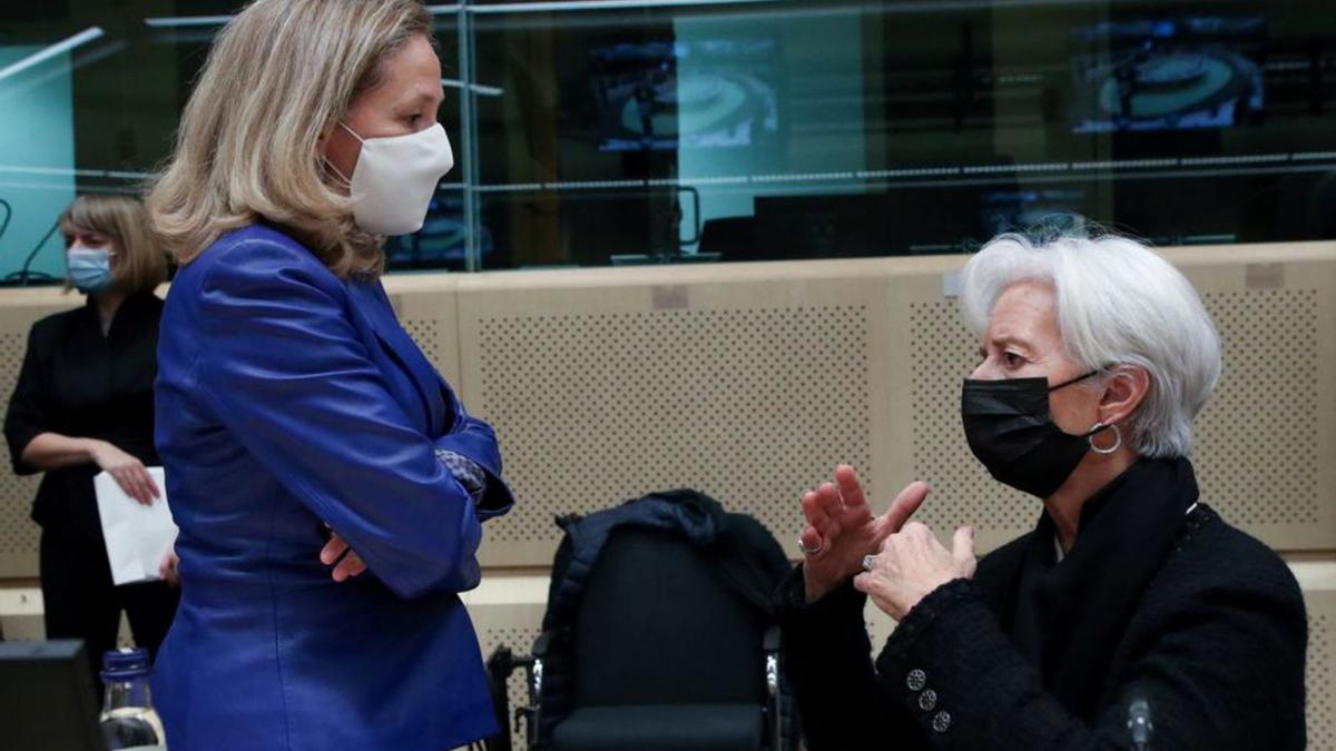 Calviño parla amb Lagarde ahir a Brussel·les