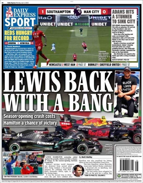 Portada EXPRESS SPORT lunes 6 julio 2020