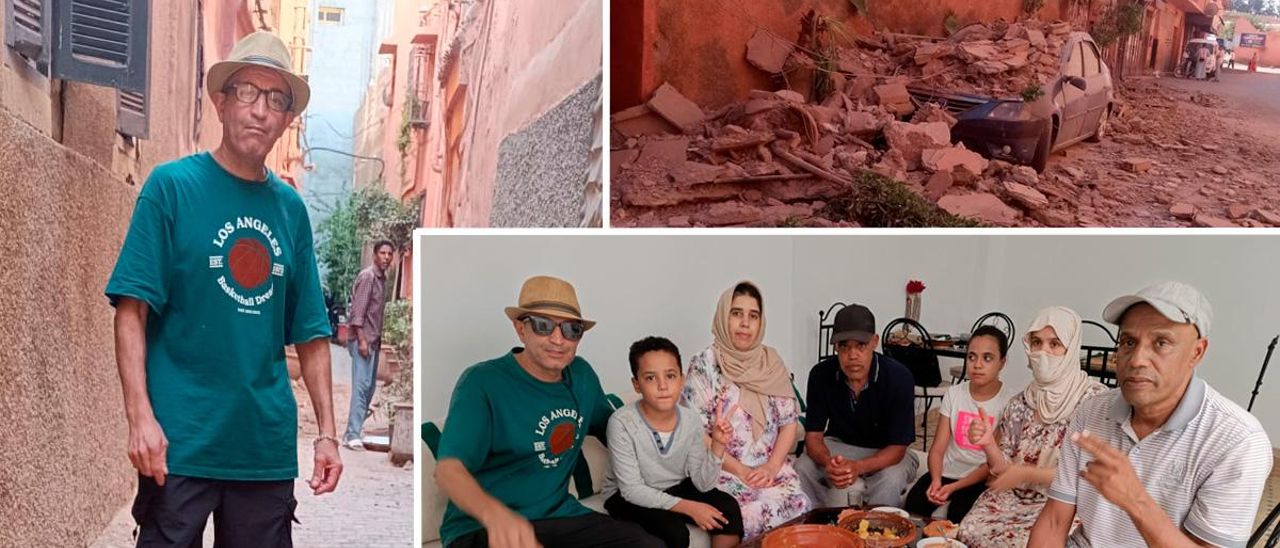 Jamal Resmi ha perdido a 14 familiares en el terremoto de Marruecos. Él, que está en Marrakech, ofrece su riad como alojamiento para personas que lo han perdido todo y les proporciona la comida que puede.