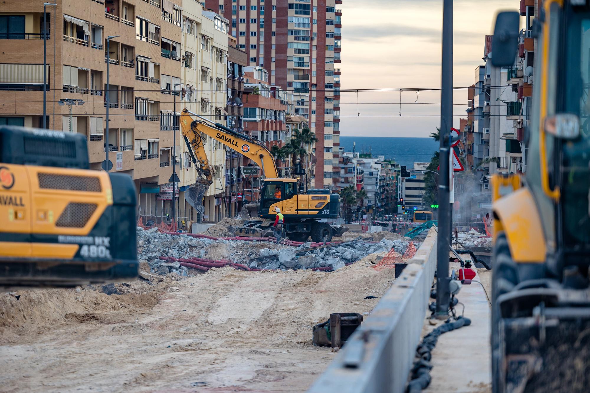 Adiós a un tramo de la vía del TRAM en Benidorm