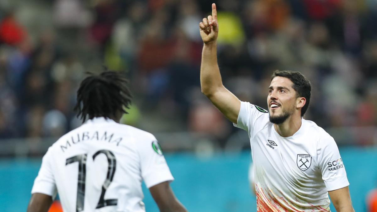 Fornals celebra un gol con el West Ham United