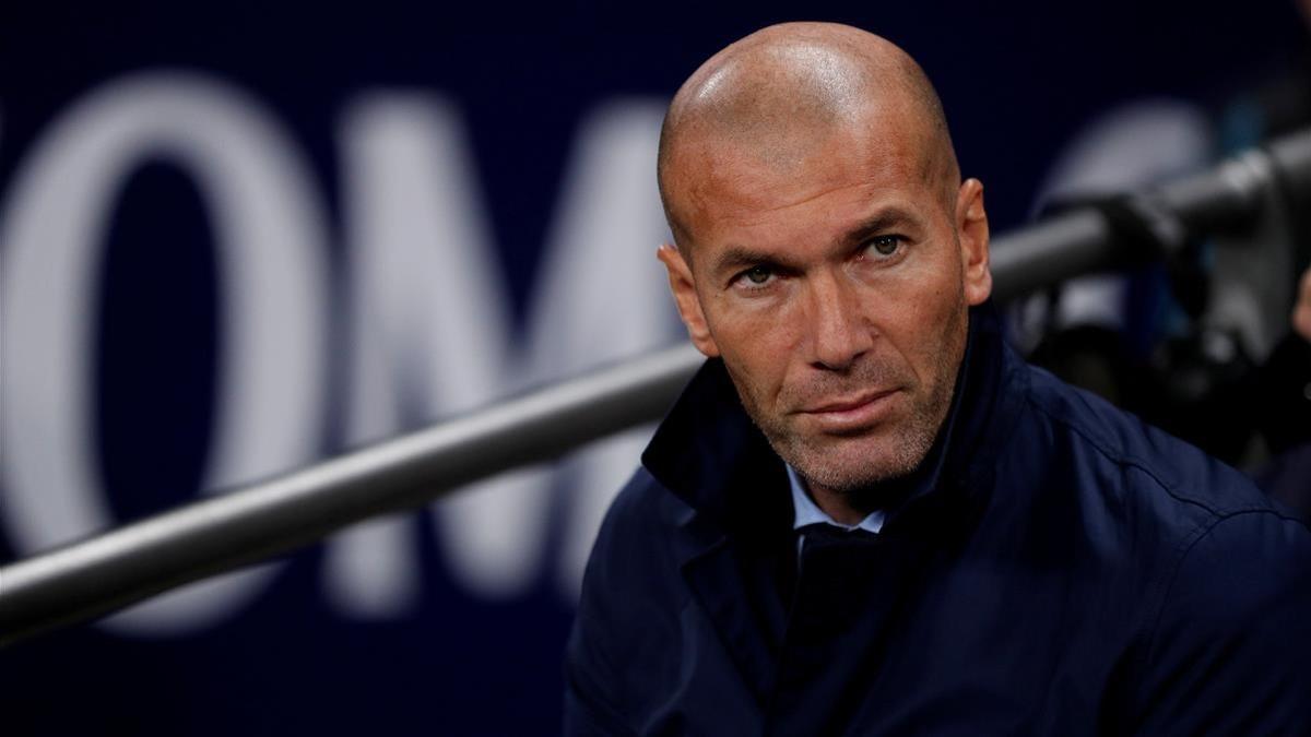 Zidane, durante el encuentro ante el Tottenham, en Wembley