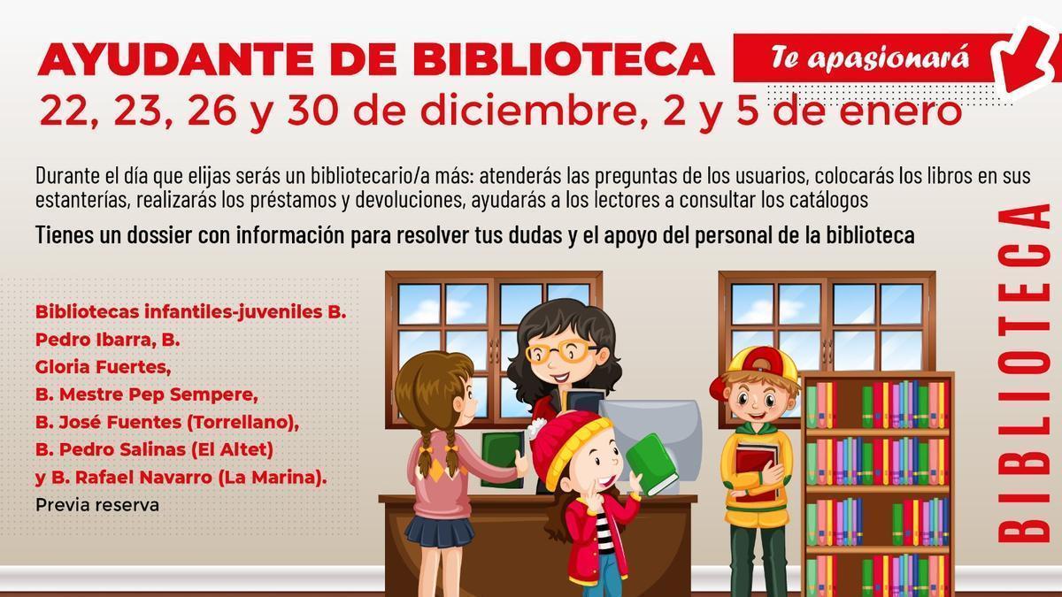Campaña esta Navidad de ayudante de biblioteca en Elche