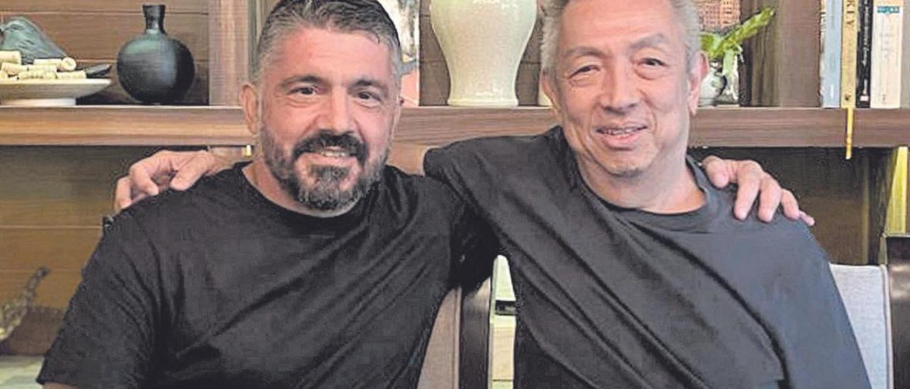 Una imagen de Peter Lim con Gattuso
