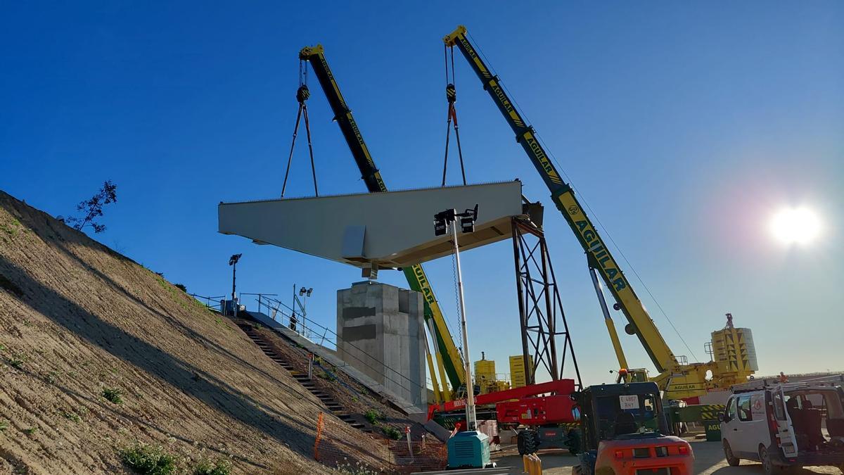 Obras del viaducto en Totana