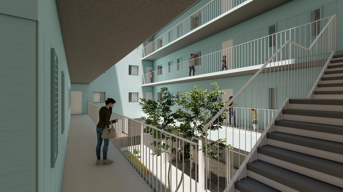 Recreación del interior de la vivienda