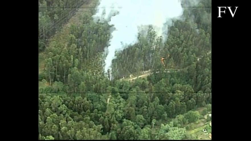 Vigo, en plena oleada de incendios, a vista de pájaro