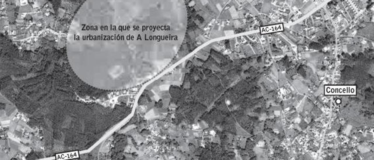 Ámbito en el que está proyectada la urbanización de A Longueira, en Bergondo. |   // LA OPINIÓN 