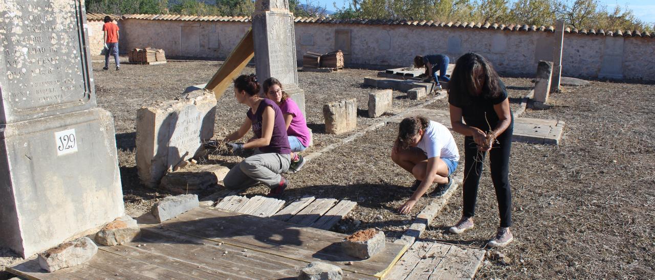 Gadma llevó a cabo el fin de semana una jornada de mantenimiento del cementerio viejo de Binissalem.