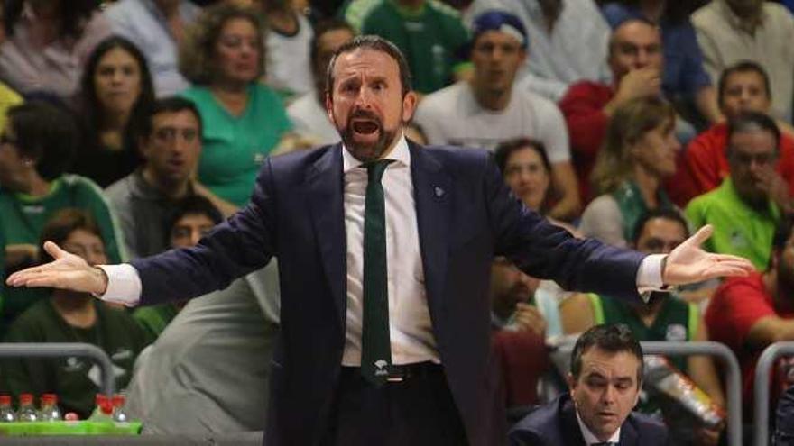 Joan Plaza, durante el choque de ayer frente al Baskonia.