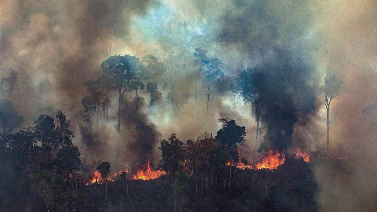 Un incendio en la Amazonia brasileña.