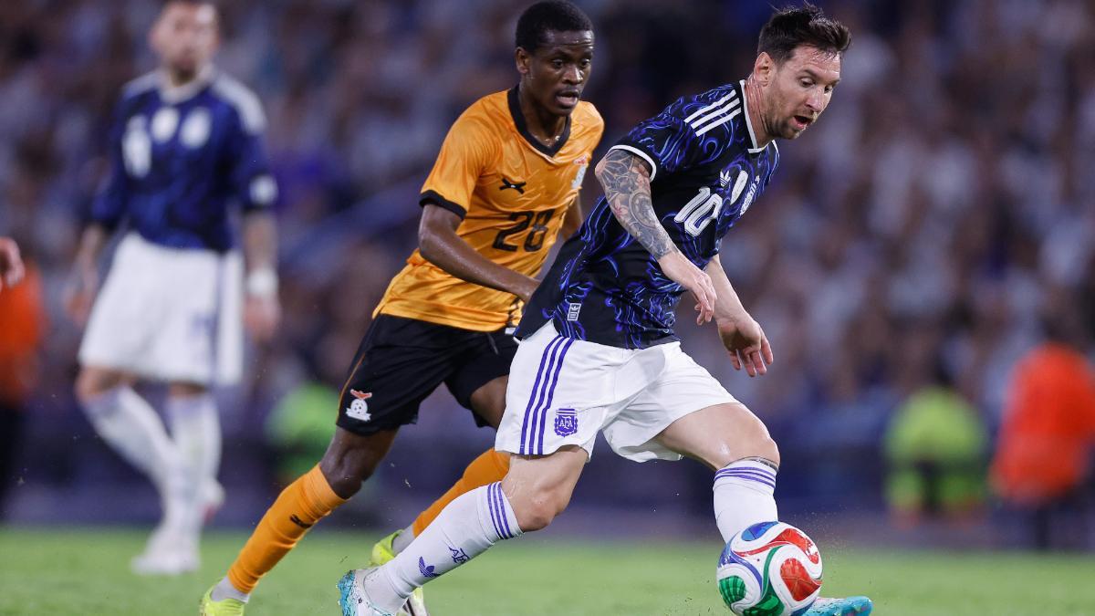 Messi, durante el partido ante Zambia