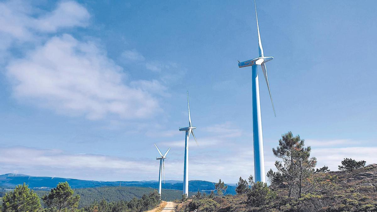 Aerogeneradores de uno de los parques eólicos de Galicia.