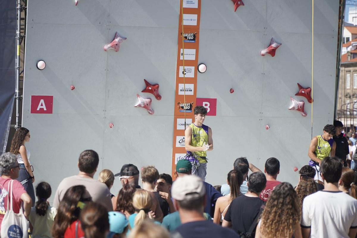 Final del Open juvenil de Escalada de Velocidad en GRAVITEO A Coruña Xacobeo