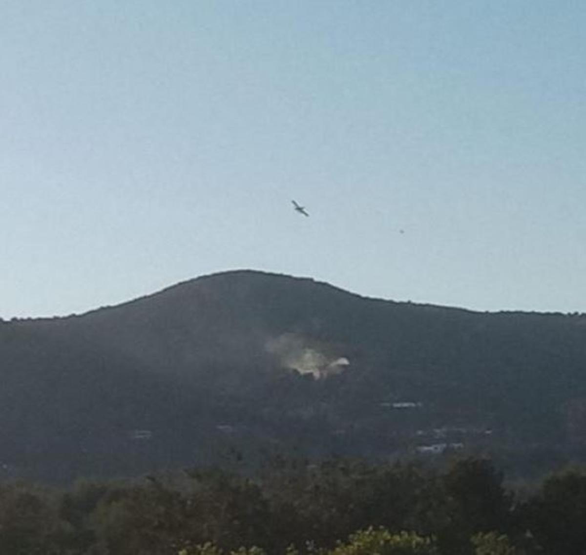 Vista aérea del incendio.
