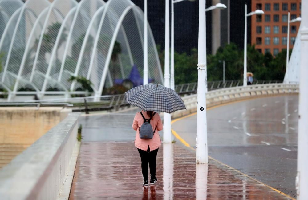 Lluvia en València.