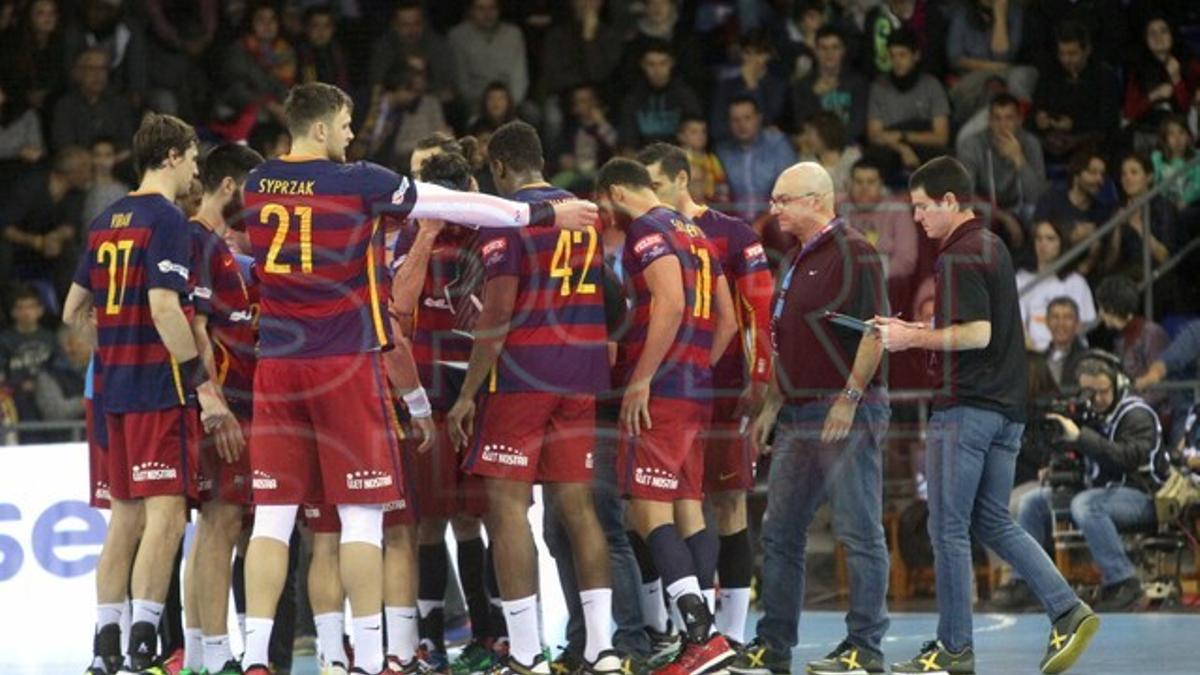 El Barça celebra la victoria ante el Rhein Neckar Lowen y el pase a cuartos