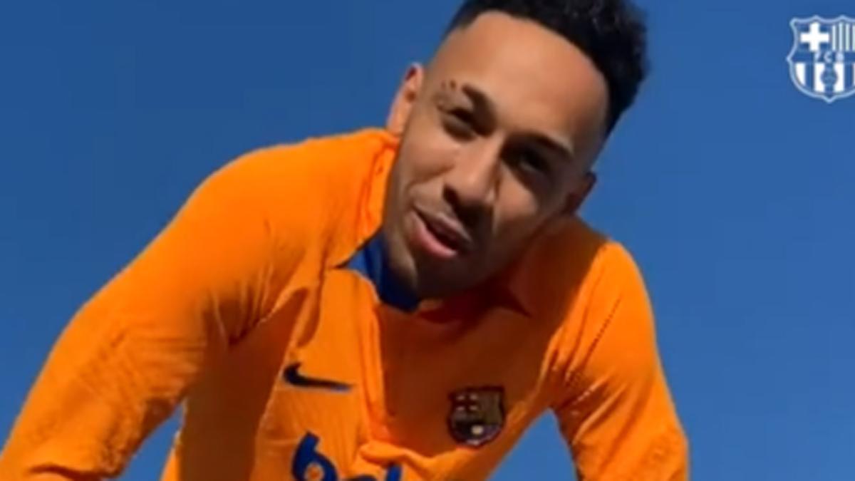 Pierre-Emerick Aubameyang, presentado con el Barça