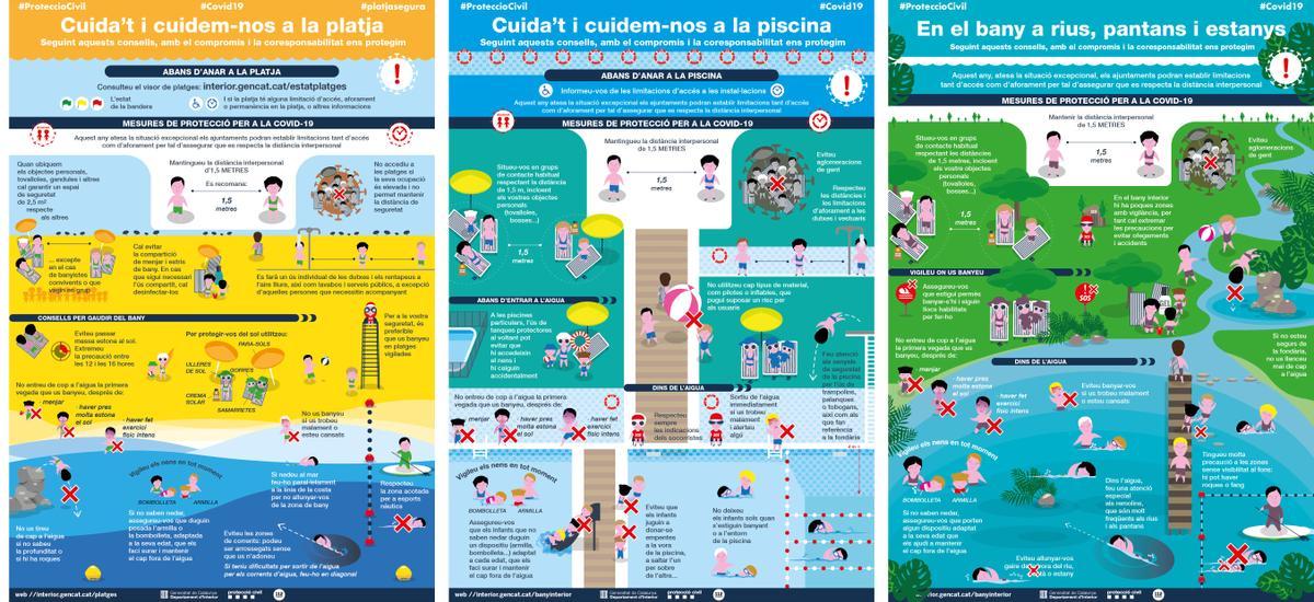 Carteles diseñados para la campaña de prevención contra el COVID.