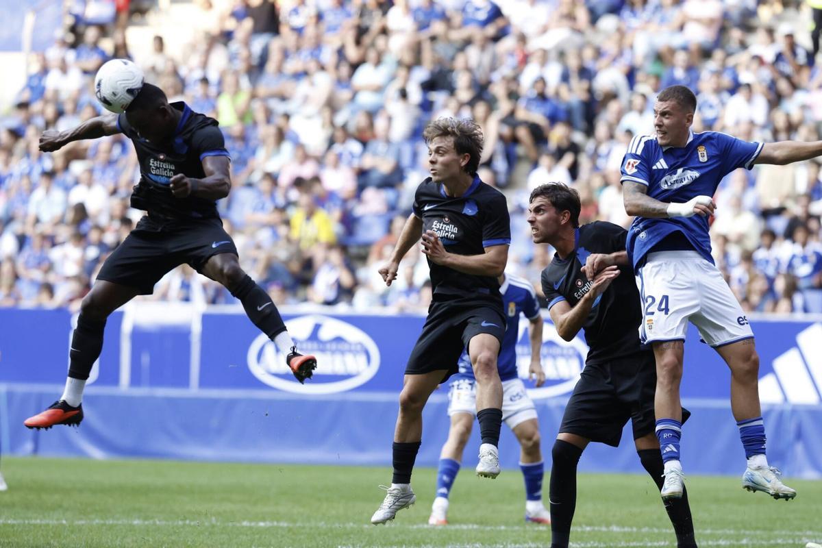 Así fue el partido entre el Real Oviedo y el Deportivo de la Coruña