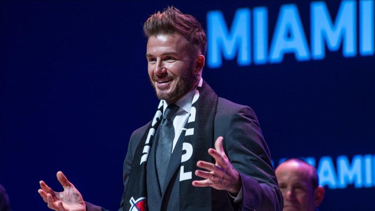 David Beckham durante la presentación del Inter Miami