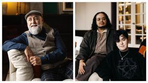 Sebas Martín (izquierda), premio Finestres de Cómic en Catalán; e Indo Casal y Niko Vives, Mención al Talento Novel