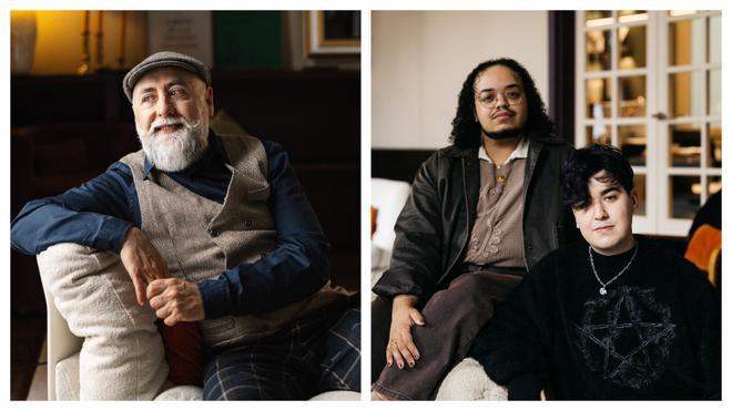 Sebas Martín (izquierda), premio Finestres de Cómic en Catalán; e Indo Casal y Niko Vives, Mención al Talento Novel