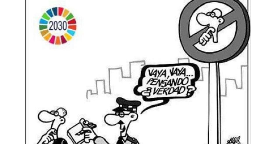 El obispo Munilla critica la Agenda 2030 con una viñeta manipulada de Forges