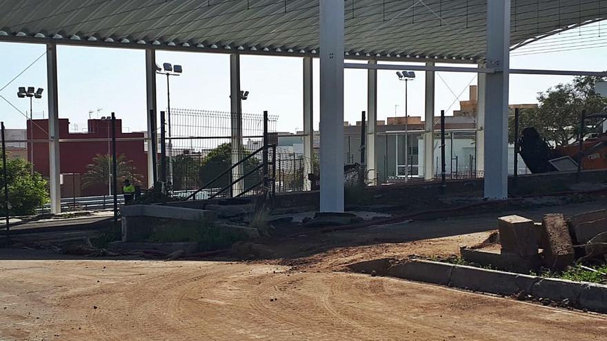 Obras en el Complejo Deportivo de Las Delicias, en Santa Cruz de Tenerife.