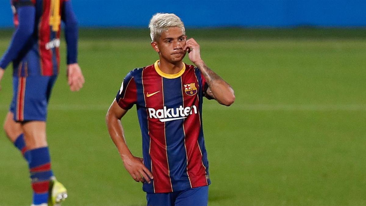 Gustavo Maia, en un partido con el Barça B