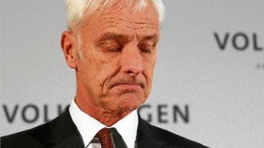 El nou president de Volkswagen, Matthias Müller, en un moment de la roda de premsa.