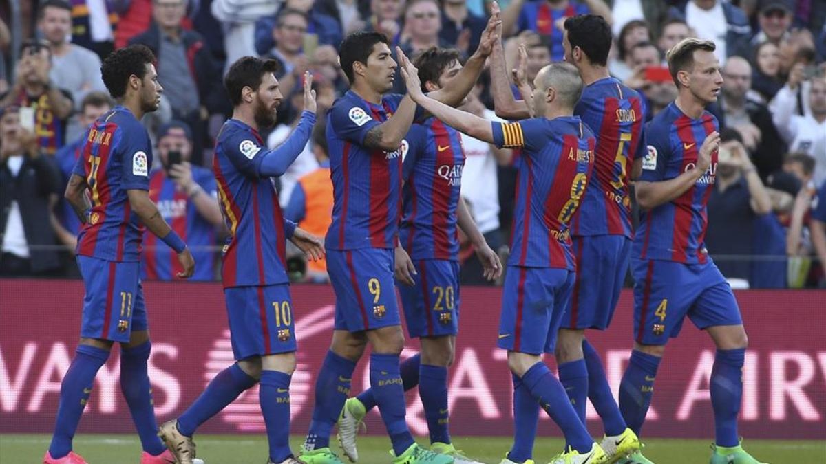 Los jugadores del Barça han celebrado más puntos que los del Real Madrid