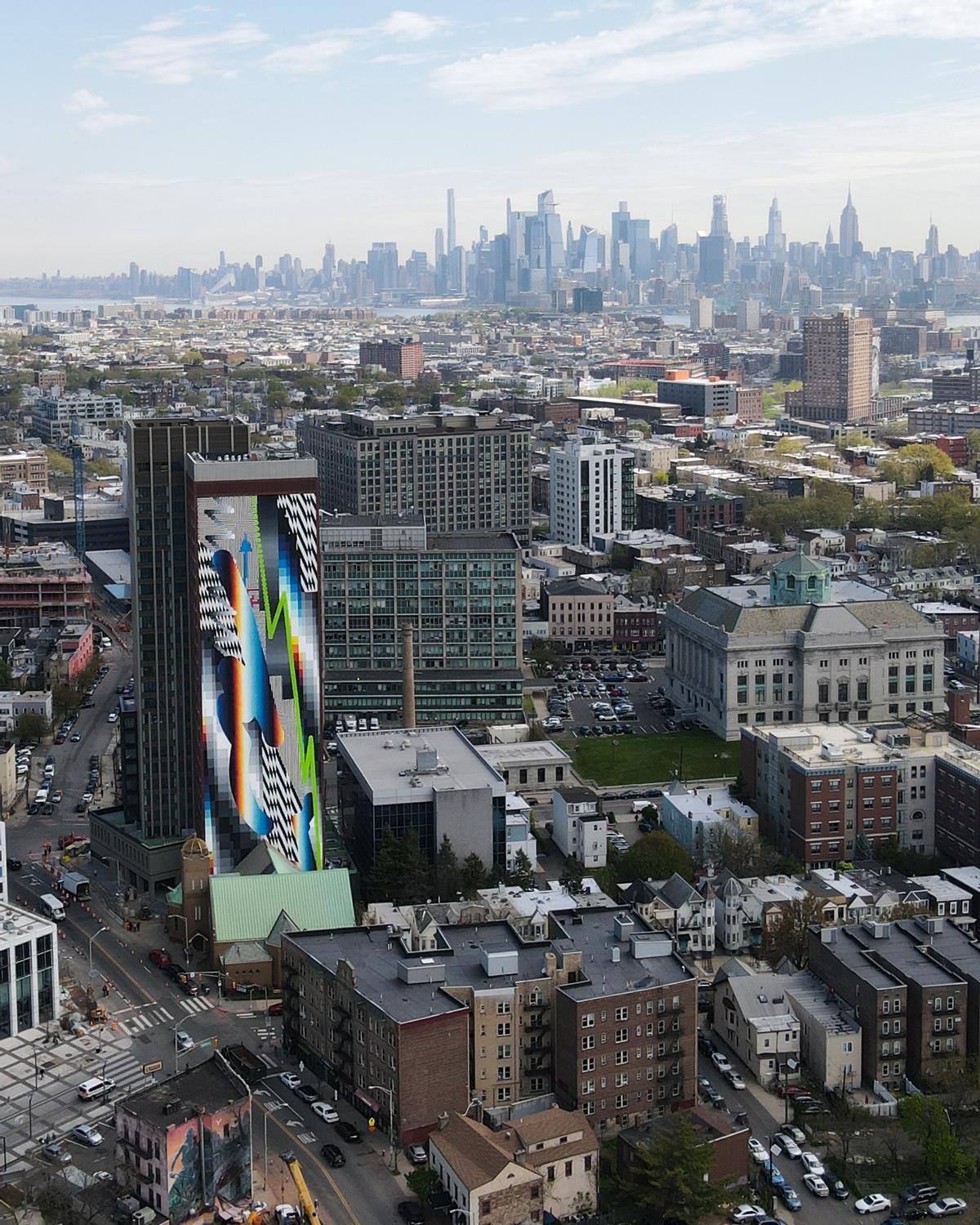 Mural en Jersey City de Felipe Pantone.