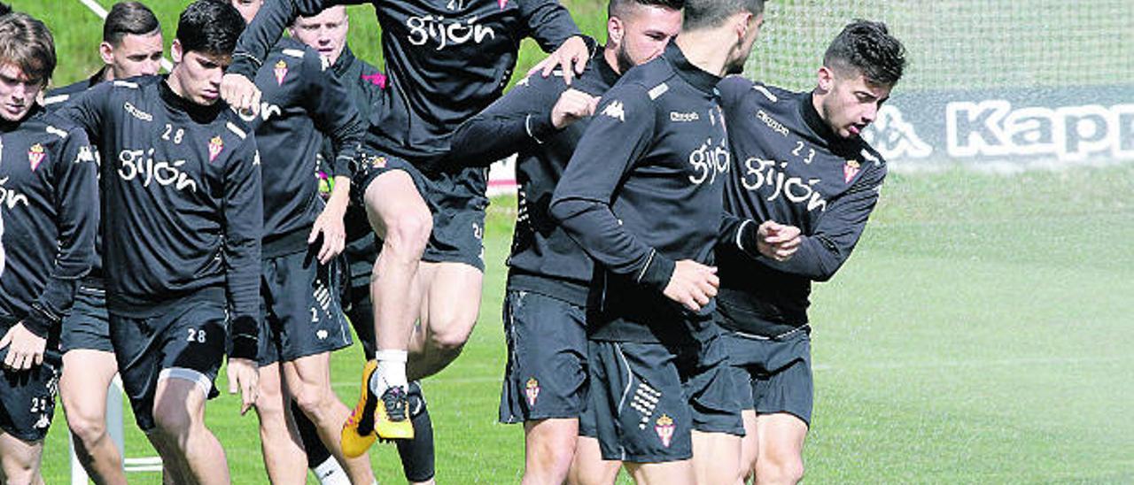 Vranjes, Guerrero, Sergio y Jony, ayer, en Mareo.