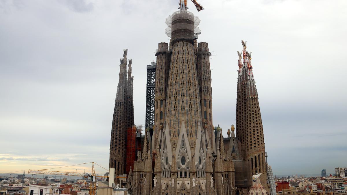 Pla general de les obres de la Sagrada Família. Imatge del 21 de setembre de 2021 (Horitzontal)