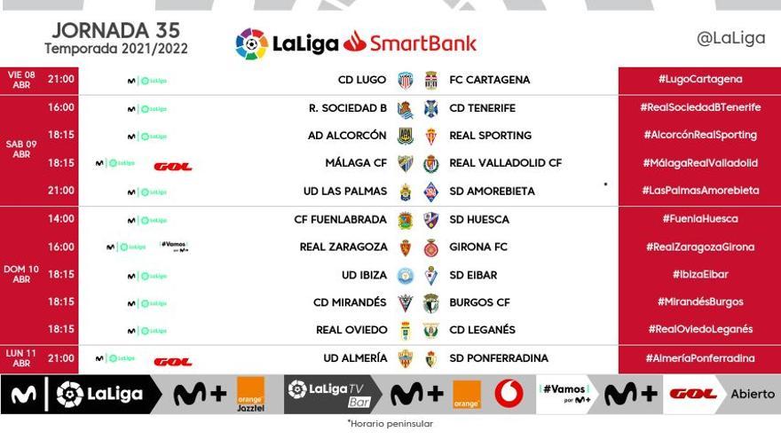 Horarios de la jornada 35 de Segunda.