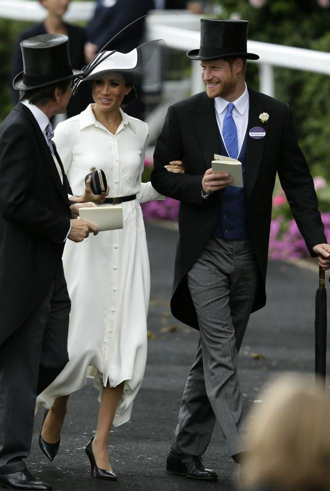 Meghan Markle y el Príncipe Harry a su llegada a las carreras de caballos de Ascot