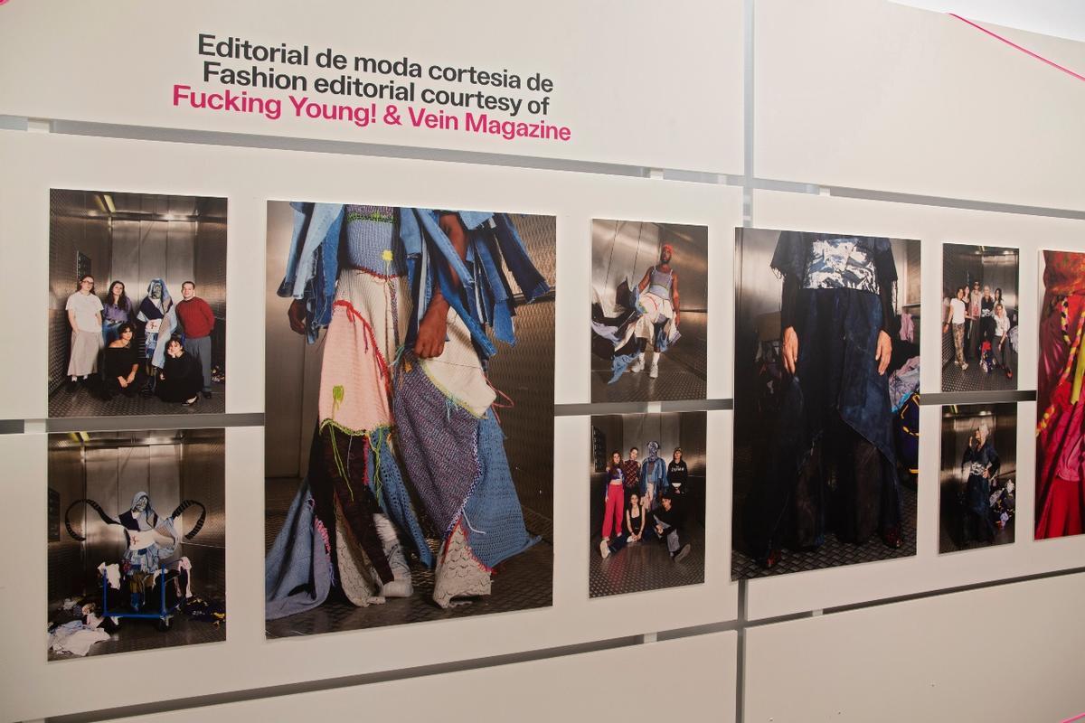 Además de maniquís con ropa, la muestra 'Sustainable Challenge: Collective Mending' en el DHub, incluye fotos del proceso de reparación.
